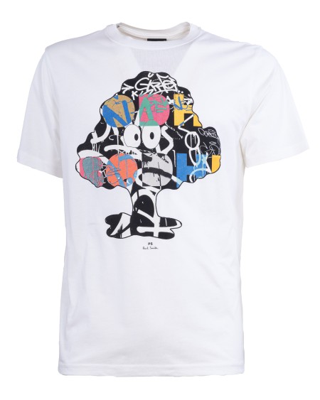Shop PAUL SMITH  T-shirt: P.S. Paul Smith T-shirt in cotone con stampa "Graffiti Tree".
Regular fit.
Composizione: 100% cotone biologico.
Fabbricato in Cina.. M2R 011R HP3269-01